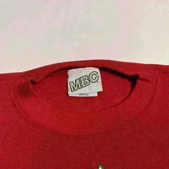 Vintage Kiss Me It’s Christmas Bear Winter Sweatshirt Jumper Oversized Tultex - Picture 7 of 9